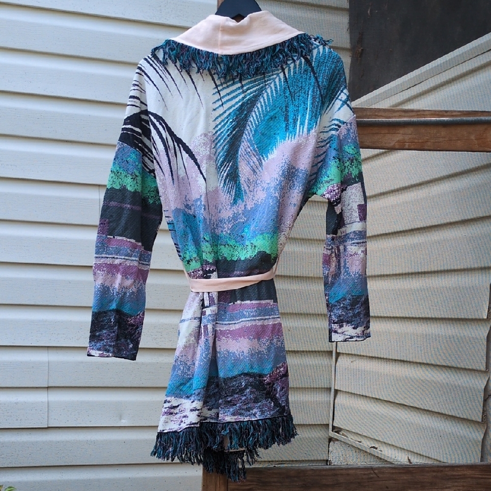 NEW NWT Anthropologie Aldomartins Moira Fringed Cardigan in Sunset Size Small - Picture 5 of 6